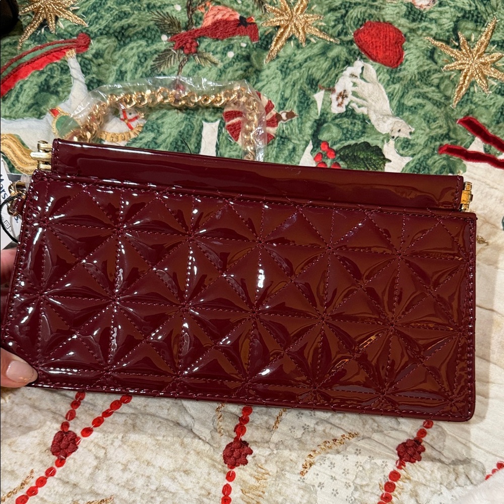 Elegant Burgundy Patent Leather Clutch